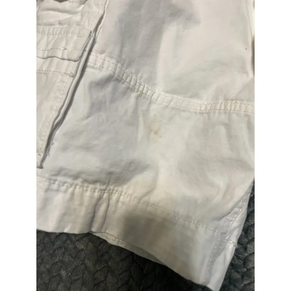 Levi's Squad Cargo Shorts Men's 30 White Utility Pockets Waist Belted Streetwear